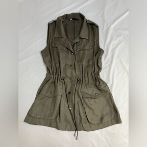 French Connection UK Style Utility Vest with Cinched Waist
